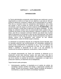 CAPITULO 1: LA PLANEACIÓN INTRODUCCIÓN La Teoría