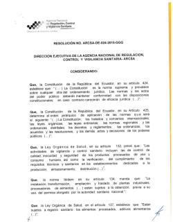 Resolución No ARCSA DE 024 2015