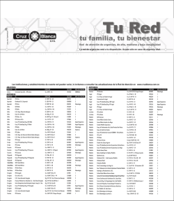 Las instituciones y establecimientos de nuestra red
