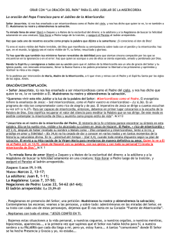 ORAR CON la oracion del Papa por el año jubilar