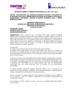 OBSERVACIÓN. Dice la evaluación que el consorciado