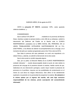 Exhorto 1853/15 - Defensor del Pueblo de la Nación