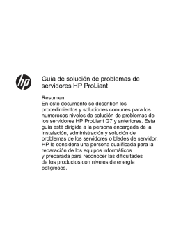 Guía de solución de problemas de servidores HP ProLiant