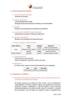 1. Datos Iniciales del Proyecto 2. Diagnóstico y Problema