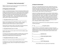 “El Propósito y Poder de Pentecostés” El Propósito de Pentecostés