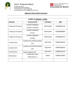 CURSO: 1º Infantil – 3 años