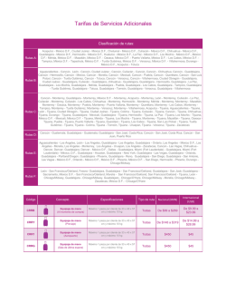 Tarifas de Servicios Adicionales