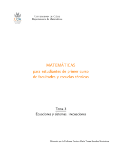 MATEM´ATICAS para estudiantes de primer curso de facultades y