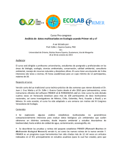 programa - XI Congreso Venezolano de Ecología