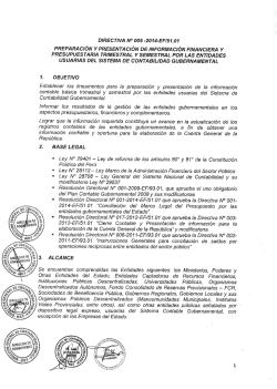directiva n° 005 —2014-ef/51.01 - Ministerio de Economía y Finanzas