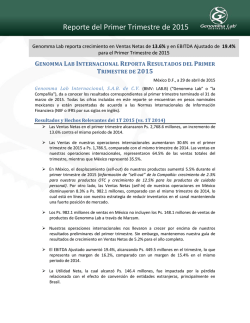Reporte del Primer Trimestre de 2015
