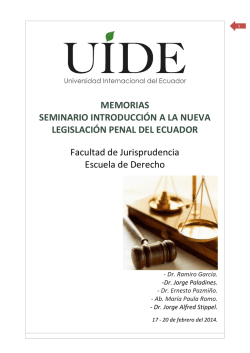 Memorias Seminario Introducción a la nueva Legislación