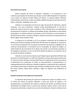Descripción del proyecto Molino Cañuelas (de ahora en adelante