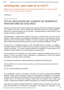 Actual regulacion del subsidio para mayores de 52