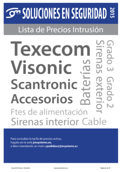 Lista de Precios Intrusión www.jmsystems.es Página1 de 27