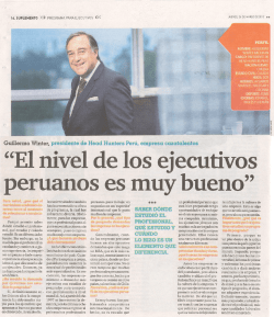“El nivel de los ejecutivos peruanos es muy bueno”