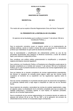 Decreto Reglamentario Único Sector Transporte
