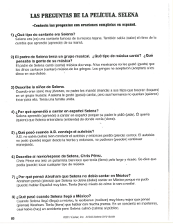 las preguntas de la pel&iacute;cula, selena