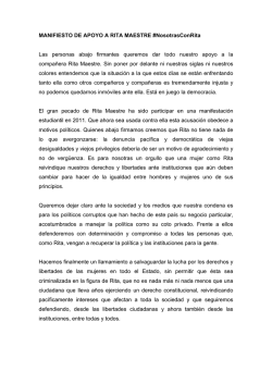 MANIFIESTO DE APOYO A RITA MAESTRE
