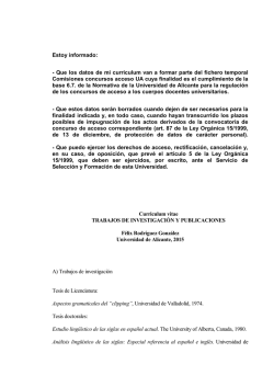 Estoy informado: - Que los datos de mi curr&iacute;culum van a formar parte