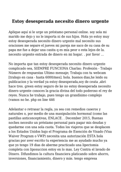 Estoy desesperada necesito dinero urgente