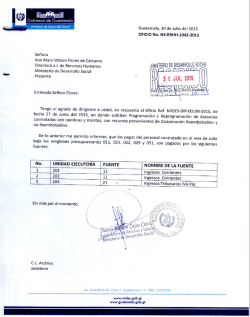 Se&ntilde;ora Ann Mary Wilson Flores de C&aacute;rcamo l. Directora a.i. de