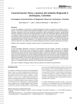 Caracterización física y química del embalse Riogrande II