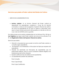 SERVICIOS QUE OFRECE - Poder Judicial del Estado de Colima