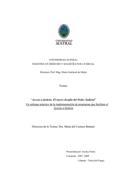 Tesina: “Acceso a justicia. El nuevo desafío del Poder Judicial” Un