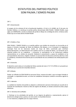 ESTATUTOS DEL PARTIDO POLITICO SOM PALMA / SOMOS PALMA