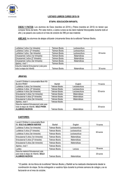 Listado libros Infantil 2015-2016
