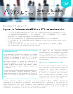 Ingreso de Cotizantes de AFP Crece 20% real en cinco años