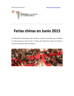 Ferias Chinas Junio 2015
