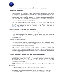 BASES LEGALES CONCURSO &ldquo;LA AFICI&Oacute;N NUNCA BAJA LOS
