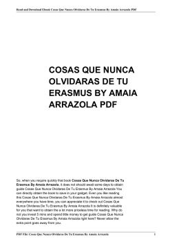 cosas que nunca olvidaras de tu erasmus by amaia arrazola pdf