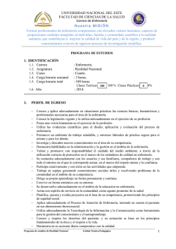 Programa Analítico - Facultad de Ciencias de la Salud