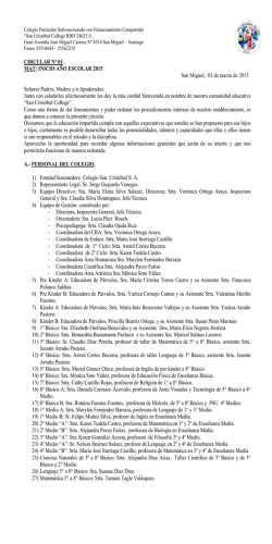 CIRCULAR Nº 01 MAT - sancristobalcollege.cl