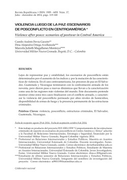 VIOLENCIA LUEGO DE LA PAZ: ESCENARIOS DE