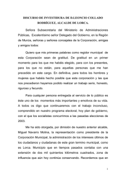 DISCURSO DE INVESTIDURA DE D.LEONCIO COLLADO