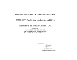 MANUAL DE PRUEBAS Y TOMA DE MUESTRAS Laboratorio