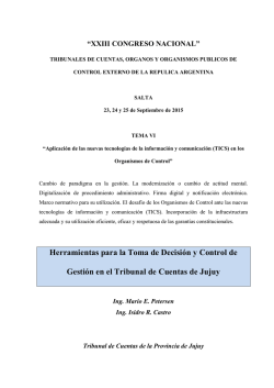 Herramientas para la Toma de Decisión y Control de Gestión en el