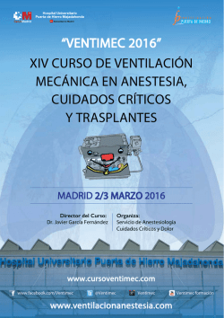 xiv curso de ventilación mecánica en anestesia, cuidados críticos y