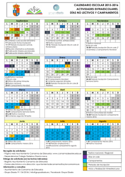 calendario escolar 2015-2016 actividades extraescolares, días no