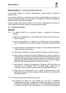 Reg 10- Disposiciones Médicas