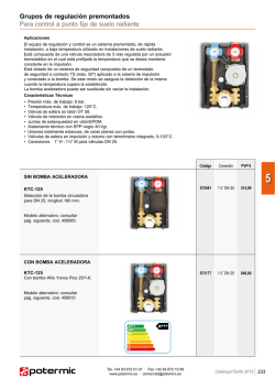Grupos de regulación a punto fijo y modulante pág. 233
