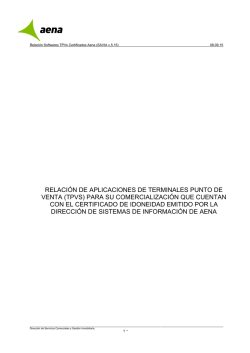 RELACI&Oacute;N DE APLICACIONES DE TERMINALES PUNTO DE
