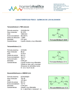 CARACTER&Iacute;STICAS F&Iacute;SICO - QU&Iacute;MICAS DE LOS SILOXANOS