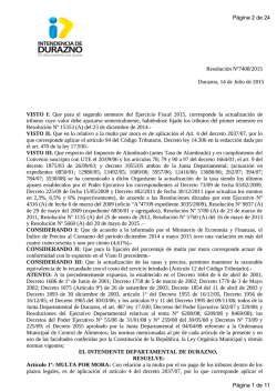 Resolución Nº7408/2015 Durazno, 14 de Julio de 2015 VISTO I