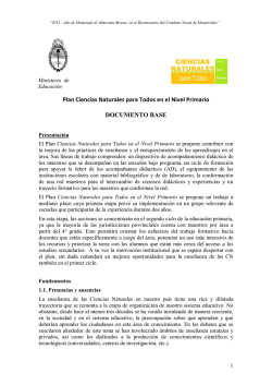 Plan Ciencias Naturales para Todos en el Nivel Primario