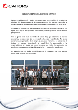 ENCUENTRO COMERCIAL CAHORS 2015 Cahors Española